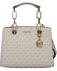 Michael Kors - Satchel Cynthia kleine Tasche mit Logos und goldener Kette - Lyst