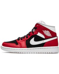 Nike Air Jordan 1 Mid Black Gym Red in het Wit | Lyst NL
