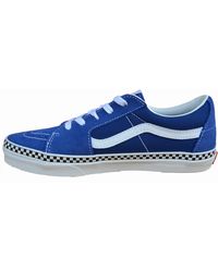 Vans - Sneakers da donna Sk8-Low pelle cotone blu - Lyst