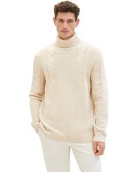 Tom Tailor - Rollkragen-Pullover mit Zopfmuster - Lyst