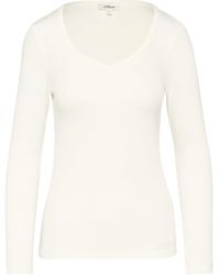 S.oliver - Feines Jersey-Longsleeve mit Rippstruktur Creme 38 - Lyst