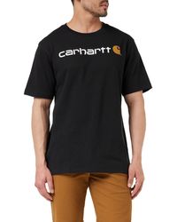 Carhartt - , , Lockeres, schweres, kurzärmliges T-Shirt mit Logo-Grafik, Schwarz, XS - Lyst