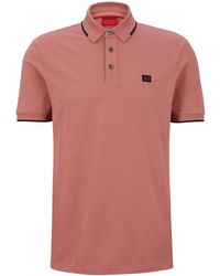 HUGO - Cotton-piqué Slim-fit Polo Shirt With Logo Label - Lyst