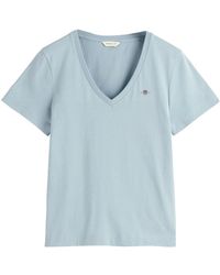GANT - Reg Shield Ss V-neck T-shirt T-shirt - Lyst