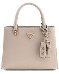 Guess - Borsetta borsa a tracolla Noelle II Multi Compartment Satchel Taupe grigio talpa - Lyst