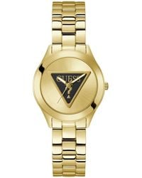 Guess - Uhr Armbanduhr TRI Plaque GW0675L2 Edelstahl Gold - Lyst