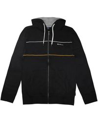 Ben Sherman - Long Sleeve Zip Up Black S Hooded Track Jacket 0065216 Black - Lyst