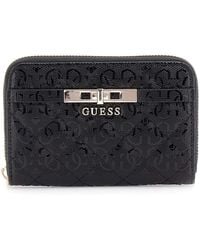 Guess - Geldbörse Idra SLG Medium Zip Around Wallet Black schwarz - Lyst