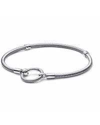 PANDORA - Timeless Sterling Silver Multi Snake Chain Bracelet For Charms - Lyst