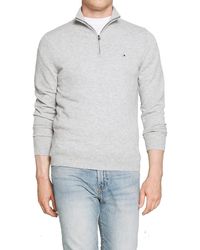 Tommy Hilfiger - Pullover Halfzip Extrafine Soft Wool Grau - Lyst