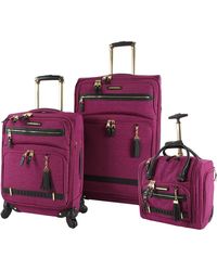 Womens Bags Luggage and suitcases Travel Set Includes 20 Inch Carry in Grey Steve Madden Synthetic 3 Piece Softside Expandable Lightweight Spinner Suitcase Set 