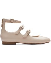 Clarks - Fawna Strap Leather Shoes In Sand Standard Fit Size 5.5 - Lyst