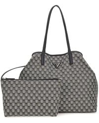 Guess - Sac shopper G Wave II 2 in 1 Tote Black Logo noir - Lyst