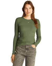 Tommy Hilfiger - Long Sleeve Essential Slim Fit Cotton Top - Lyst