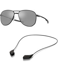 Oakley - Sunglasses Bundle: Oo 4147 414704 Contrail Satin Black Prizm Bla Accessory Shiny Black Leash Kit - Lyst