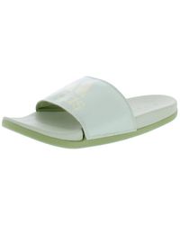 adidas - Adilette Comfort Slides Linen Green/Zero Metallic/Magic Lime 5 B - Lyst
