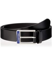 Calvin Klein 35mm Enamel Buckle Smooth Belt Cinturón - Negro