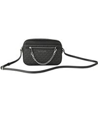 Michael Kors - Jet Set Chain Shoulder Bag Saffiano Leather Black Mk Logo - Lyst