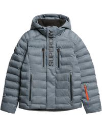 Superdry - Wattierte Fuji Skijacke Blau Meliert L - Lyst