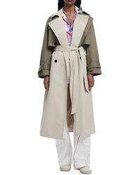 Desigual - Detachable Two-tone Trench Coat - Lyst