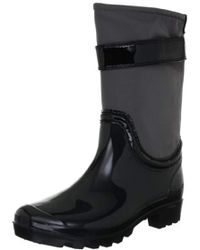 Calvin Klein Wavery Rubber+nylon+patent, stivali di gomma Donna - Nero