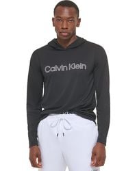 Calvin Klein - Quick Dry Upf 40+ Hoodied Top Rash Guard Shirt - Lyst