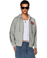 DIESEL - _S-Ginn-Hood-Zip-K9 F_Sweater_Grau_XXS - Lyst