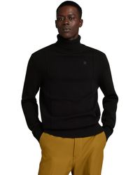G-Star RAW - Structure Turtle Knitted Sweater Donna ,Nero - Lyst