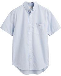 GANT - S Oxford Short Sleeve Shirt Light Blue Xxl - Lyst