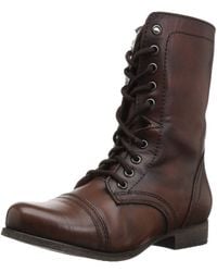 Steve Madden Tarnney Stud Lace Up Boots in Black | Lyst