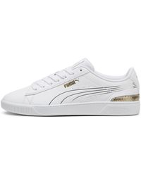 PUMA - Sneakers en Cuir Vikky v3 37.5 White Gold Silver Metallic - Lyst