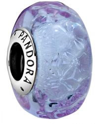 PANDORA - Wellenförmiges Lavendelblaues Murano-Glas Charm - Lyst