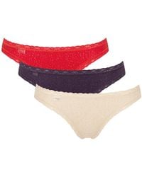 Sloggi - 24/7 Weekend Holiday Brazilian 3 Pack Nude/red/purple Red M - 12 - Lyst