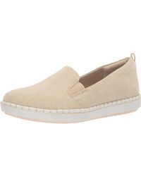 clarks women's cloudsteppers step glow slip canvas flats