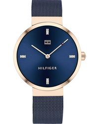 Tommy Hilfiger - Montre Analogique à Quartz pour avec Bracelet Milanais en Acier Inoxydable Bleu - 1782219 - Lyst