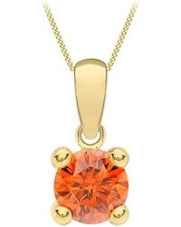 Amazon Essentials - 9ct Gold January Birthstone Pendant Necklace - Lyst