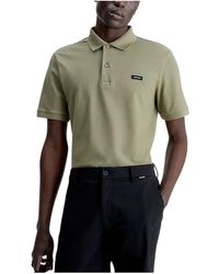Calvin Klein - Stretch Pique Slim Button Short Sleeve Polo M - Lyst
