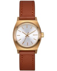 Nixon - Analog Quartz Watch With Leather Strap A509-5168-00 - Lyst