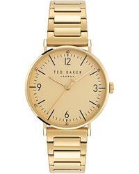 Ted Baker - Gents Yellow Gold Stainless Steel Chain Bracelet Watch - Lyst