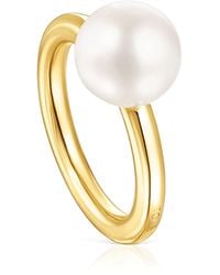 Tous - Ring mit 18 kt Gold auf Silber und Perle Gloss - Lyst