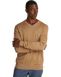 Tommy Hilfiger - Essential Cotton V Neck Mw0Mw14745 Suéter de Cuello Redondo para Hombre - Lyst