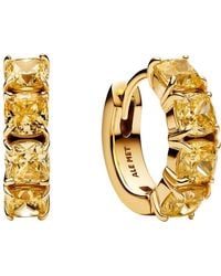 PANDORA - Orecchini a cerchio in argento sterling placcato oro 14 - Lyst