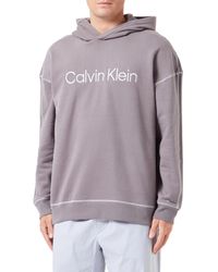 Calvin Klein - L/s Hoodie Charcoal Grey - Lyst