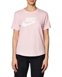 Nike - DX7906-690 W NSW Tee ESSNTL ICN FTRA T-Shirt Rose/Blanc Taille XS - Lyst