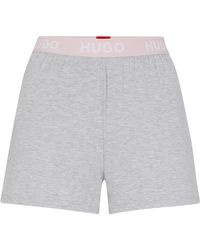 HUGO - Pyjamashorts Unite Shorts sichtbarem Bund mit Marken-Logos - Lyst