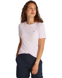 Tommy Hilfiger - Camiseta de ga Corta Mujer Slim Cody con Cuello Redondo - Lyst