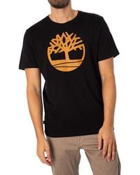 Timberland - T-Shirt da Uomo con Logo ad Albero Kennebec River Nera Taglia L Codice TB0A2C2RP56 - Lyst