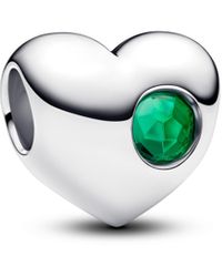PANDORA - Ciondolo a forma di cuore in argento sterling con cristalli - Lyst