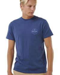 Rip Curl - Staple Tee T Shirt Top Washed Navy - Lyst