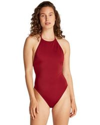 Calvin Klein - Vrouwen Hoge Hals One Piece-rp Kw0kw02733 Halter Badpak - Lyst